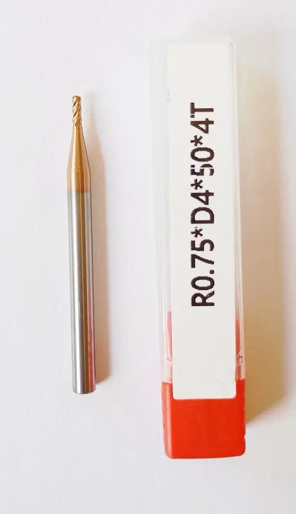 Carbide Ballnose R0.75*50L*d4*4F 55HRC Copper Standard