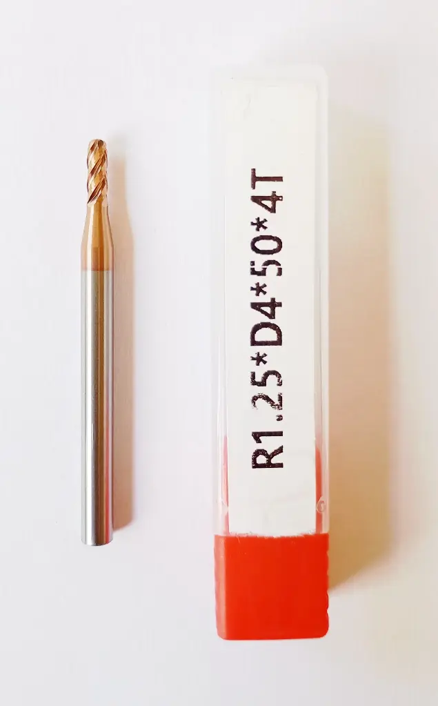 Carbide Ballnose R1.25*50L*FL8*d4*4F 55HRC Copper Standard