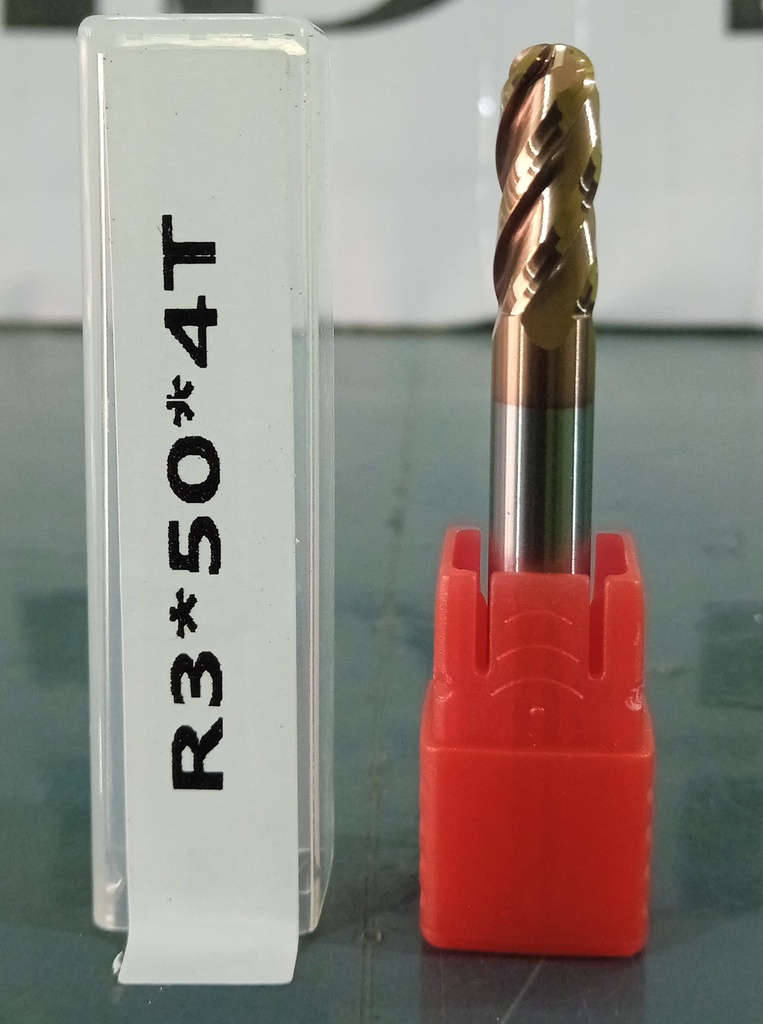 Carbide Ballnose R3*50L*FL17*d6*4F 55HRC Copper Standard