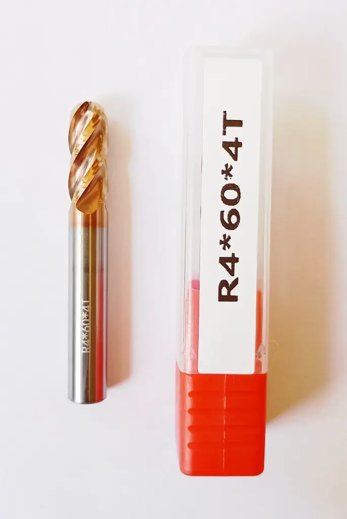 Carbide Ballnose R4*60L*FL23*d8*4F 55HRC Copper Standard