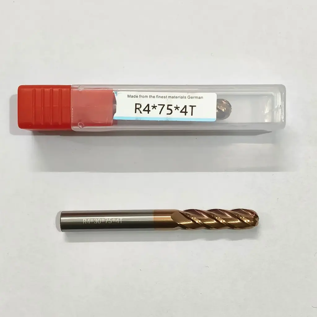 Carbide Ballnose R4*75L*FL32*d8*4F 55HRC Copper Standard