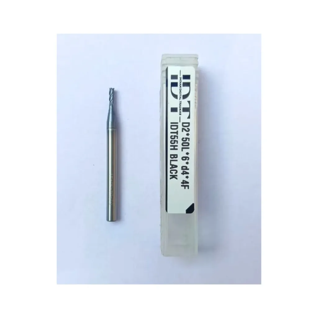 Carbide Endmill D2*50L*FL6*d4*4F 55HRC Black Premium