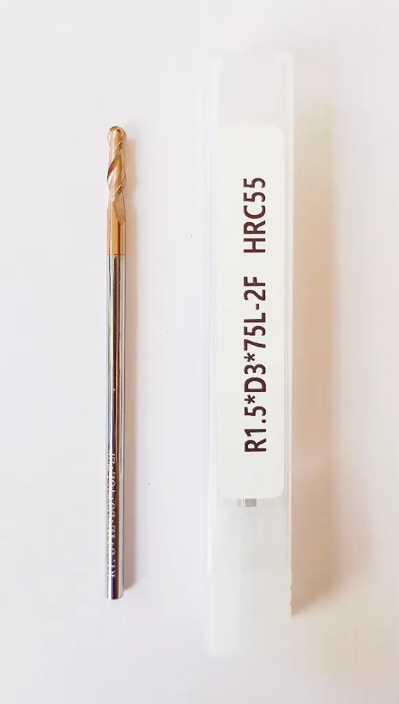 Carbide Ballnose R1.5*75L*FL16*d4*2F 55HRC Copper Standard