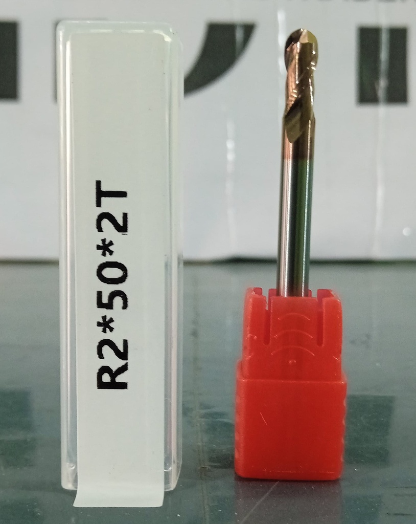 Carbide Ballnose R2*50L*FL12*d4*2F 55HRC Copper Standard