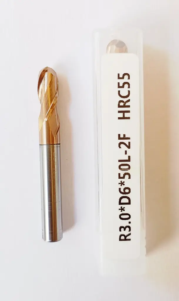 Carbide Ballnose R3*50L*FL20*d6*2F 55HRC Copper Standard