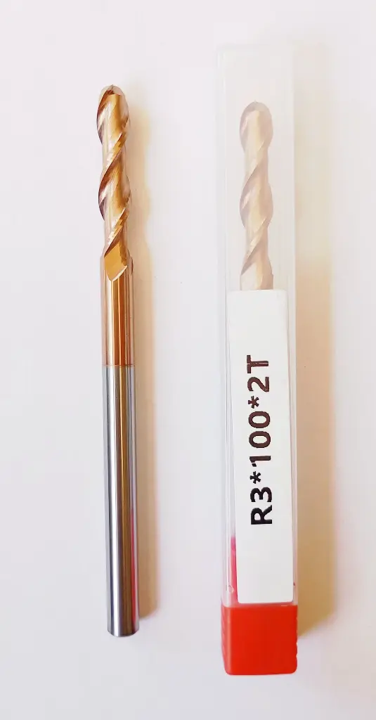 Carbide Ballnose R3*100L*d6*2F 55HRC Copper Standard