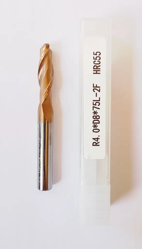 Carbide Ballnose R4*75L*FL39*d8*2F 55HRC Copper Standard