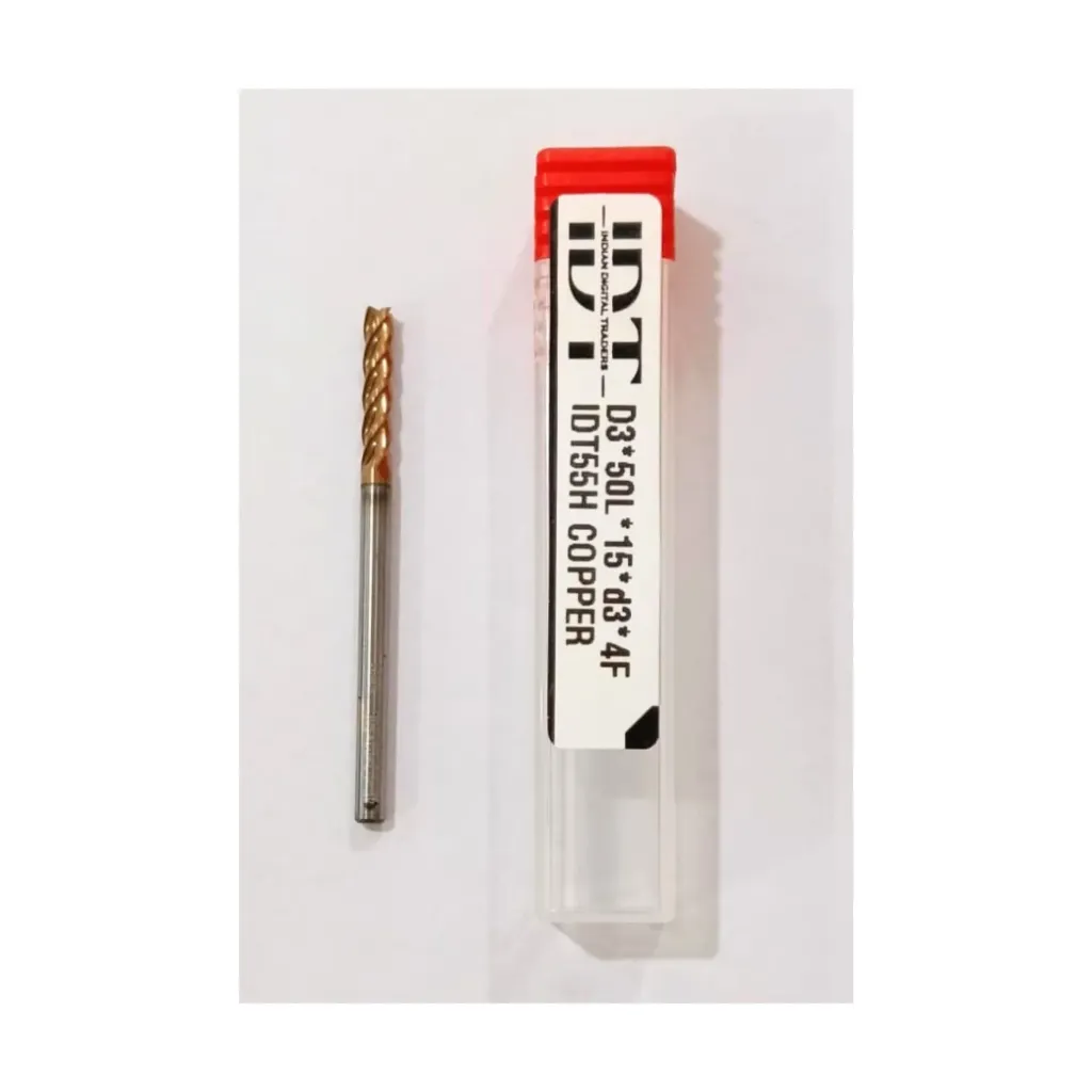 Carbide Endmill D3*50L*FL15*d3*4F 55HRC COPPER Premium