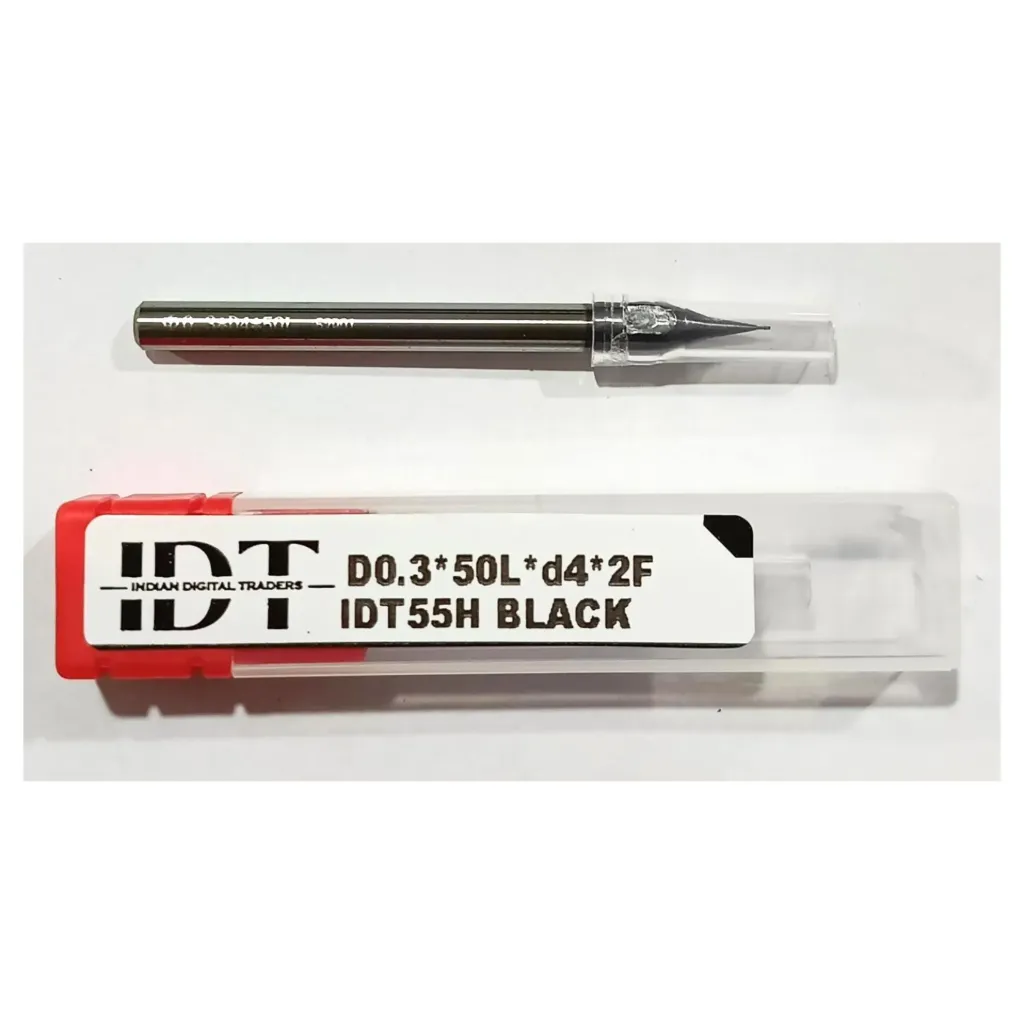 Carbide Endmill D0.3*50L*d4*2F 55HRC Black Premium