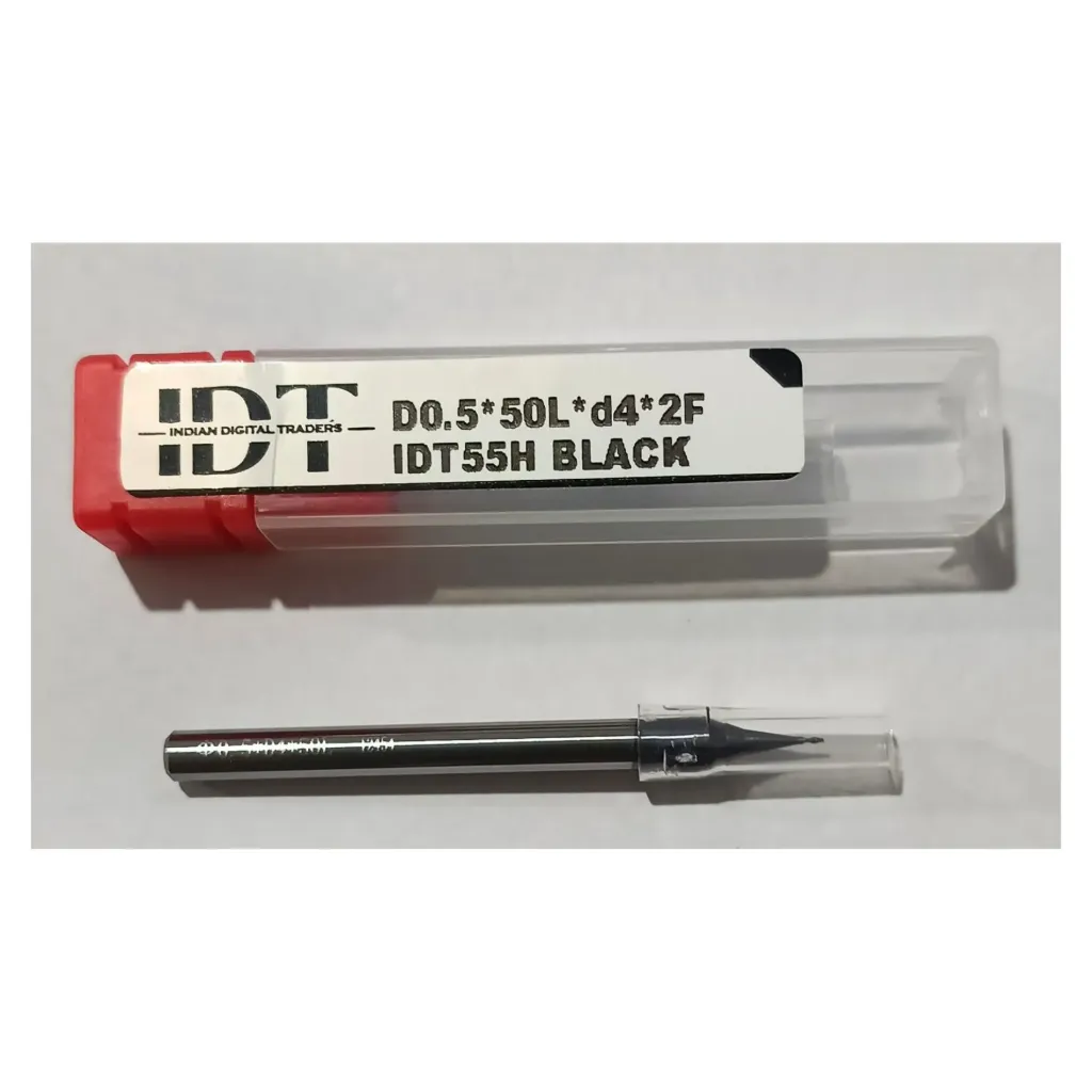 Carbide Endmill D0.5*50L*d4*2F 55HRC Black Premium