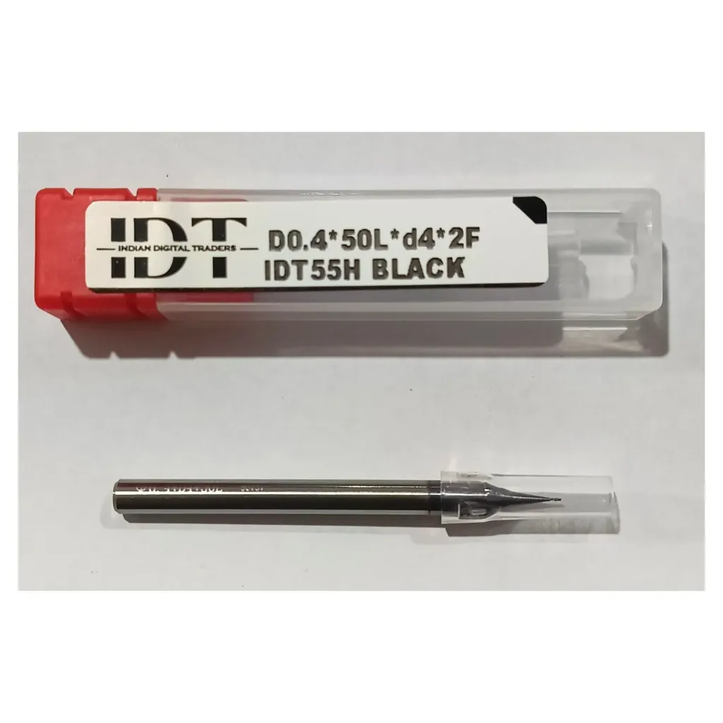 Carbide Endmill D0.4*50L*d4*2F 55HRC Black Premium