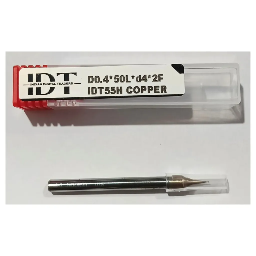Carbide Endmill D0.4*50L*d4*2F 55HRC Copper Premium