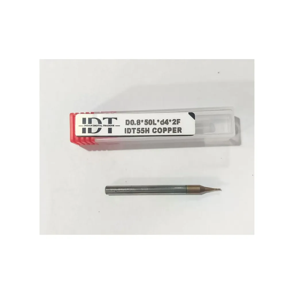 Carbide Endmill D0.8*50L*d4*2F 55HRC Copper Premium