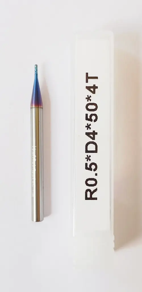 Carbide Ballnose R0.5*50L*FL4*d4*4F 65HRC Blue Standard