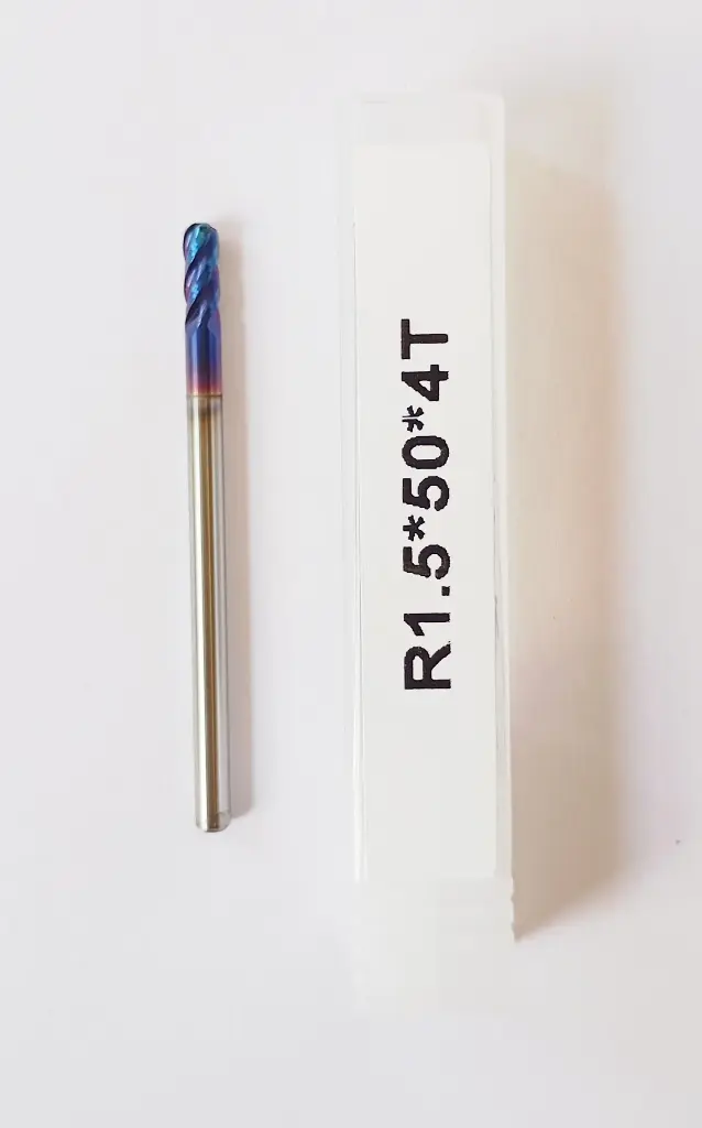 Carbide Ballnose R1.5*50L*FL9*d3*4F 65HRC Blue Standard