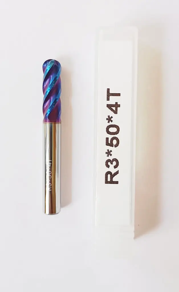 Carbide Ballnose R3*50L*FL16*d6*4F 65HRC Blue Standard