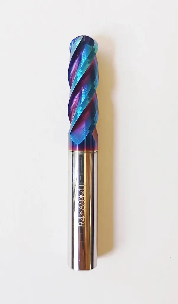 Carbide Ballnose R4*60L*FL22*d8*4F 65HRC Blue Standard