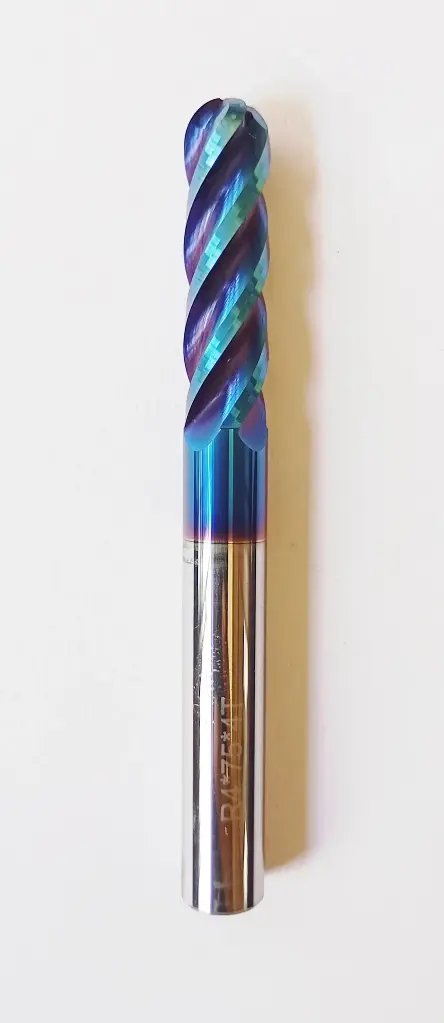 Carbide Ballnose R4*75L*d8*4F 65HRC Blue Standard