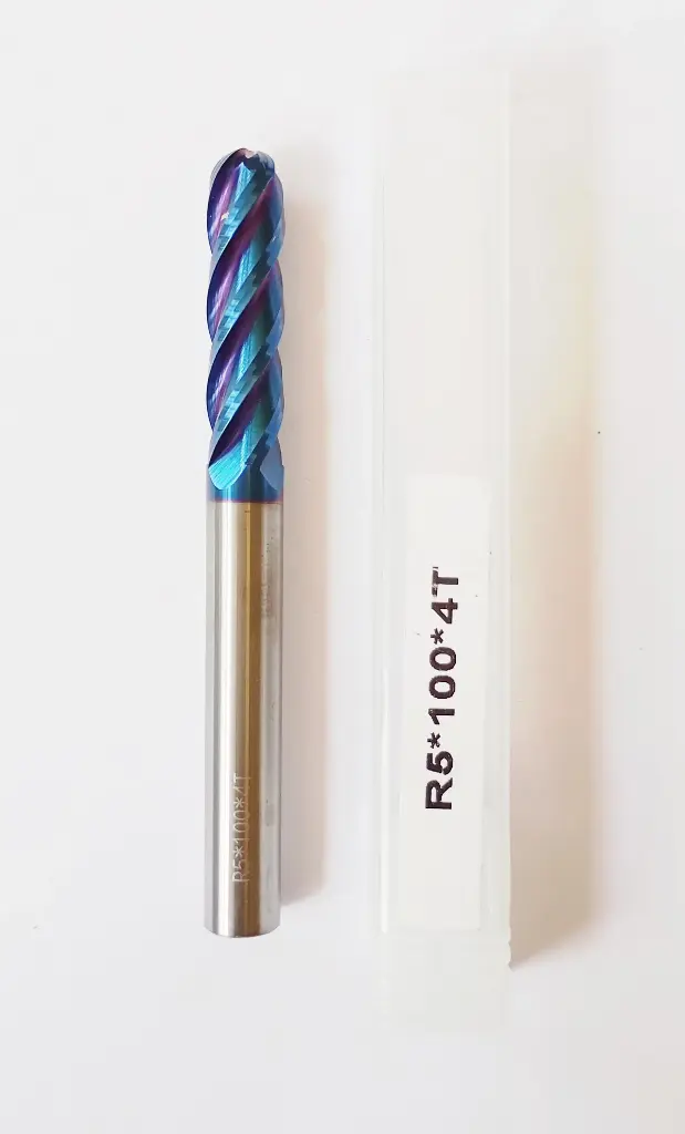 Carbide Ballnose R5*100L*d10*4F 65HRC Blue Standard