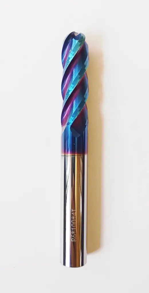 Carbide Ballnose R6*100L*d12*4F 65HRC Blue Standard