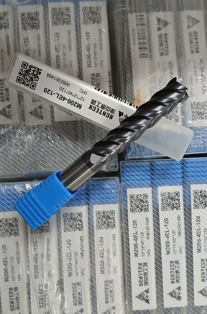 Carbide Endmill D12*100L*FL45*d12*4F 55HRC Black ACHTECK