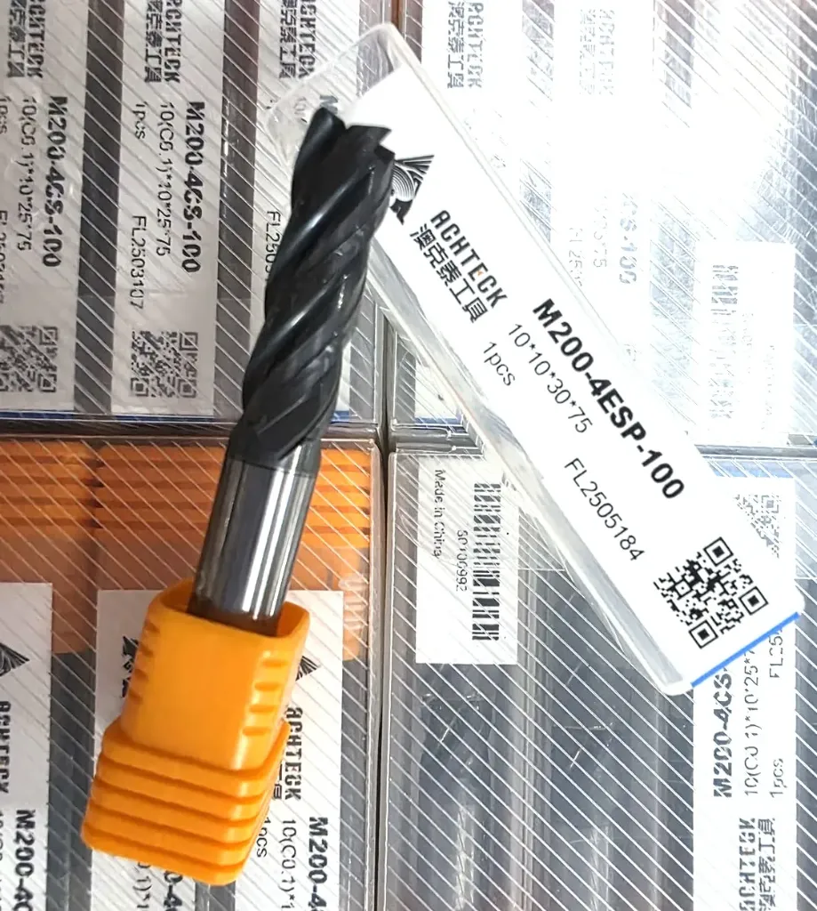 Carbide Endmill D10*75L*FL25*d10*4F 55HRC Black ACHTECK