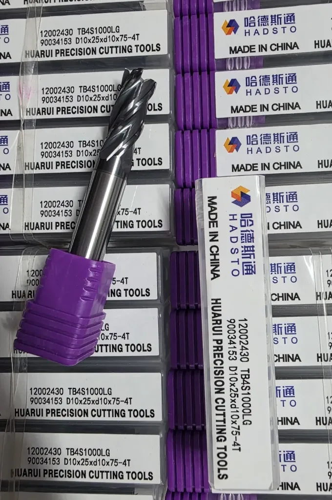 Carbide Endmill D10*75L*FL25*d10*4F 55HRC Black HADSTO