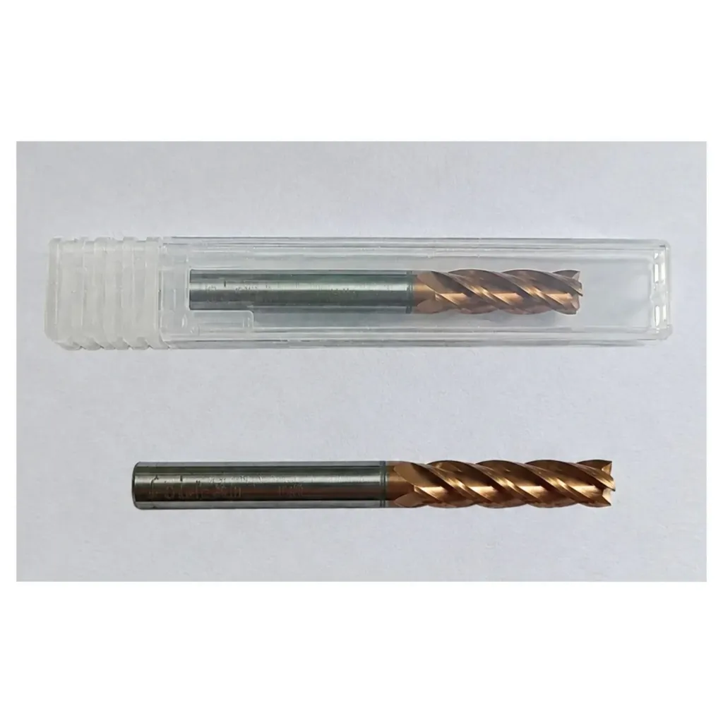 Carbide Endmill D6*50L*FL21*d6*4F 55HRC Copper White Nobe
