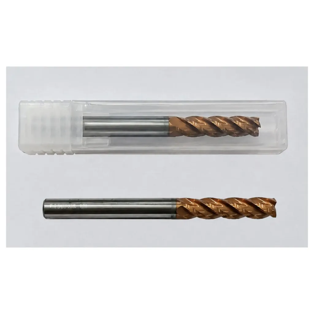 Carbide Endmill D8*100L*FL30*d8*4F 55HRC Copper White Nobe