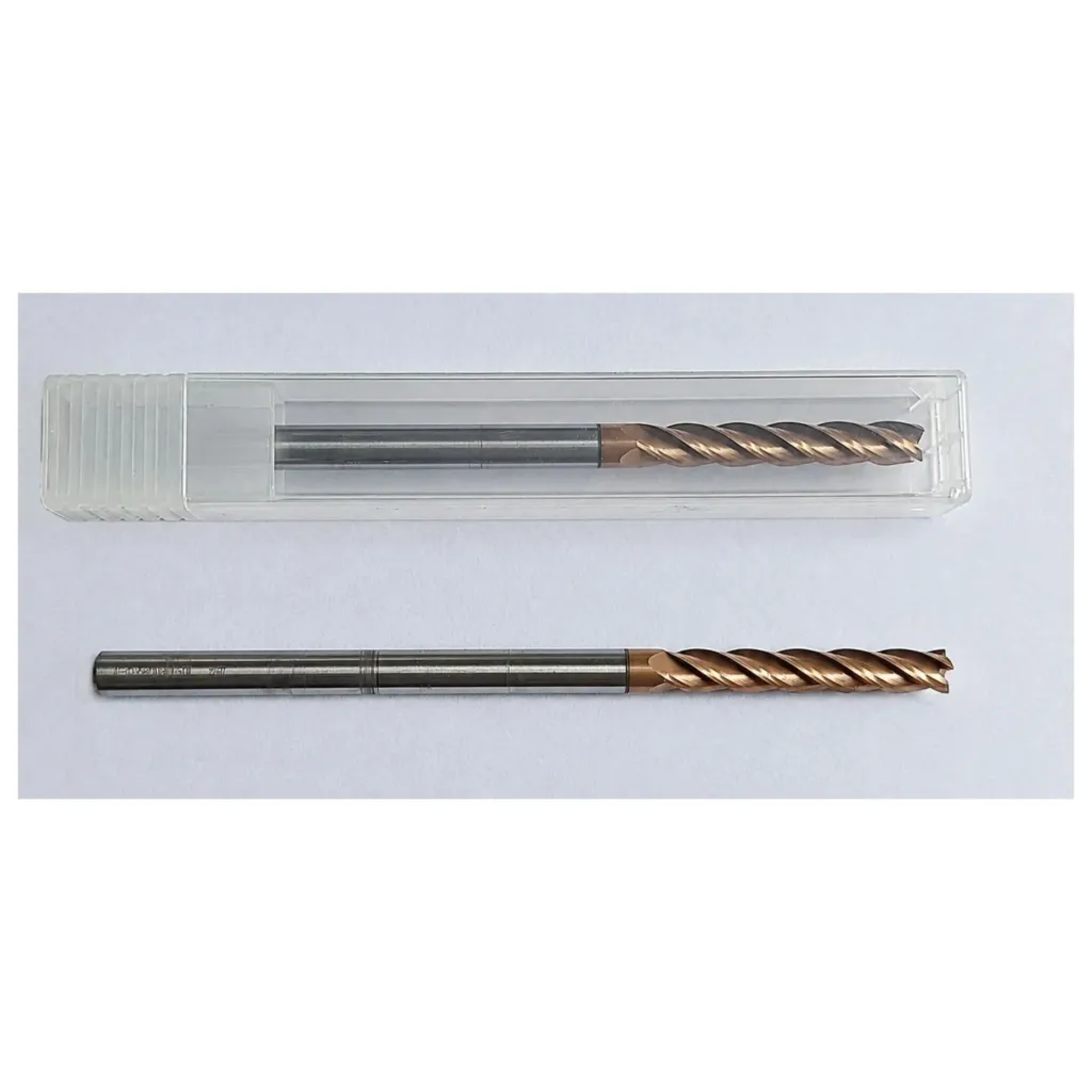 Carbide Endmill D8*150L*FL35*d8*4F 55HRC Copper White Nobe
