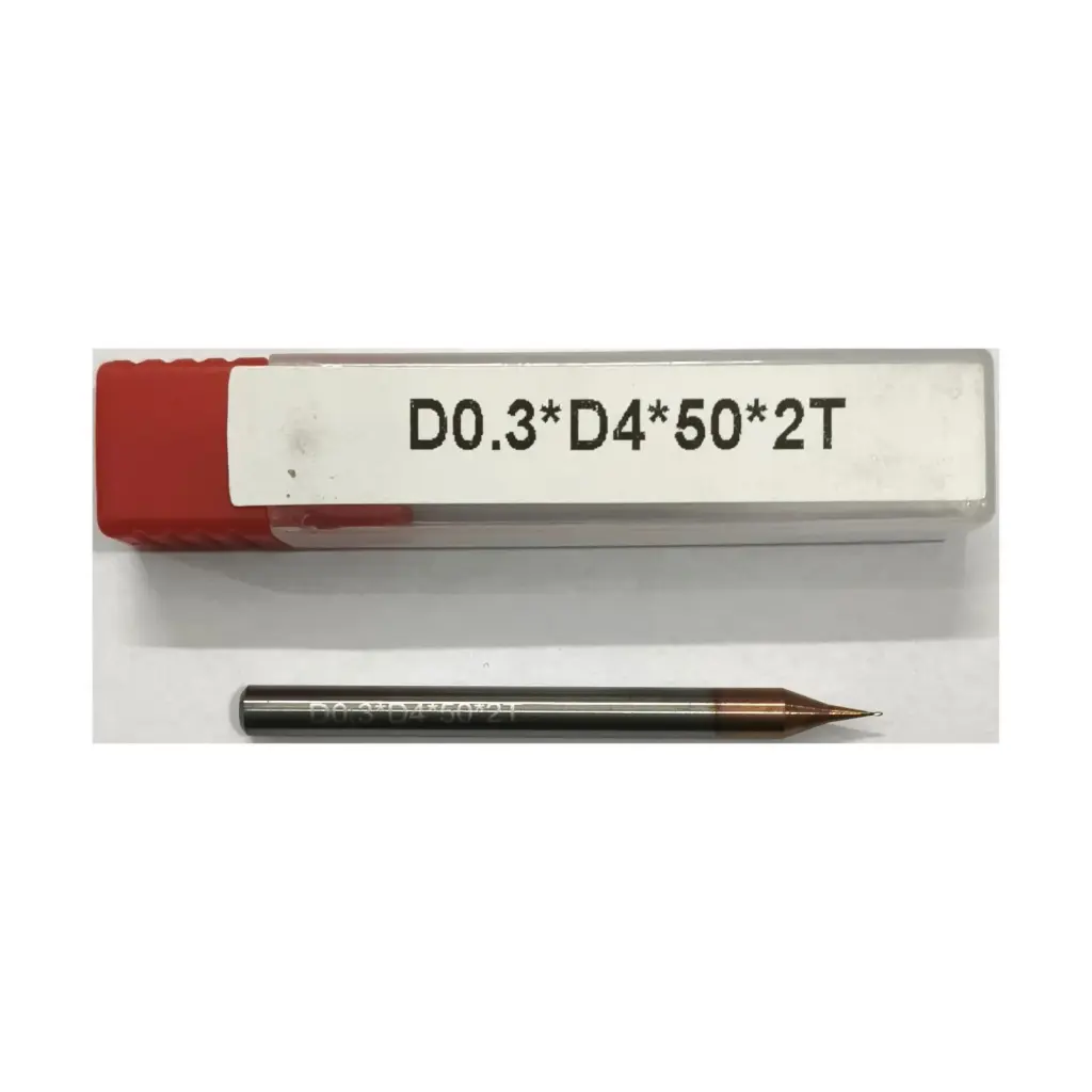 Carbide Endmill D0.3*50L*d4*2F 55HRC Copper Standard