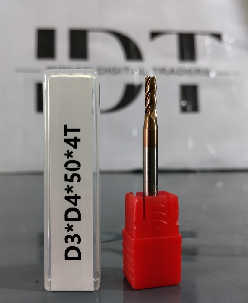 Carbide Endmill D3*50L*FL8*d4*4F 55HRC Copper Standard