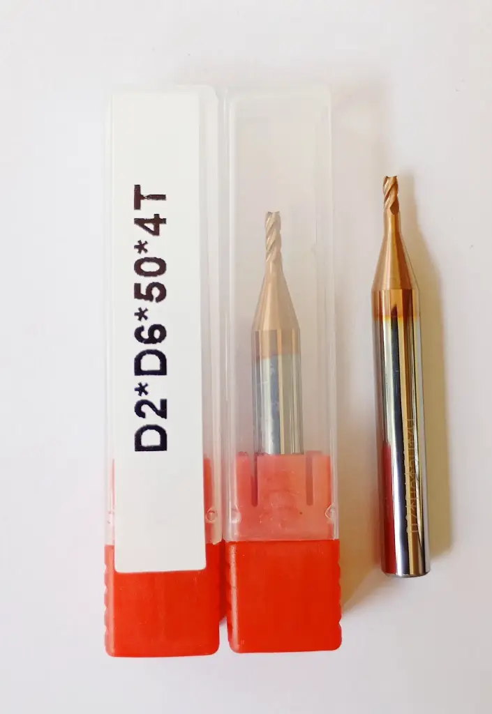 Carbide Endmill D2*50L*FL6*d6*4F 55HRC COPPER (6mm shank)