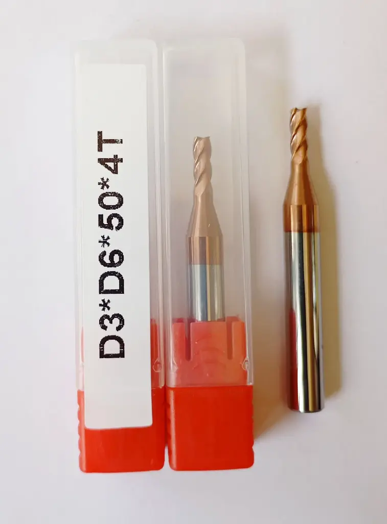 Carbide Endmill D3*50L*FL9*d6*4F 55HRC COPPERR (6mm shank)