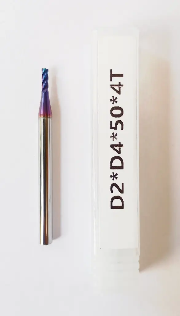 Carbide Endmill D2*50L*FL6*d4*4F 65HRC Blue Standard