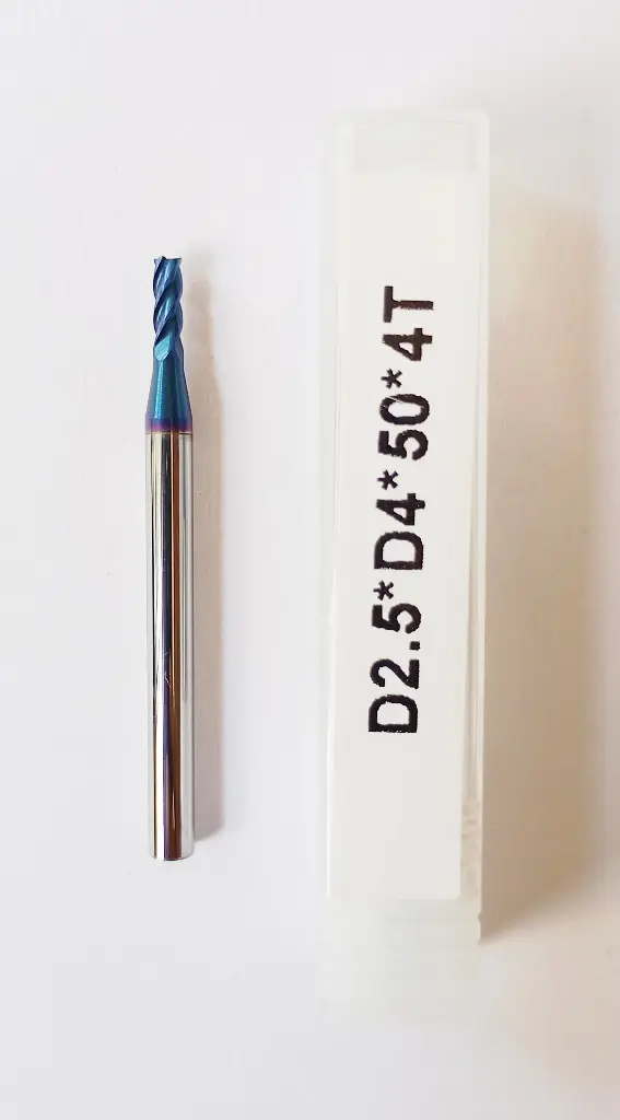 Carbide Endmill D2.5*50L*FL8*d4*4F 65HRC Blue Standard