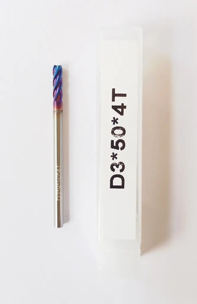 Carbide Endmill D3*50L*FL9*d3*4F 65HRC Blue Standard