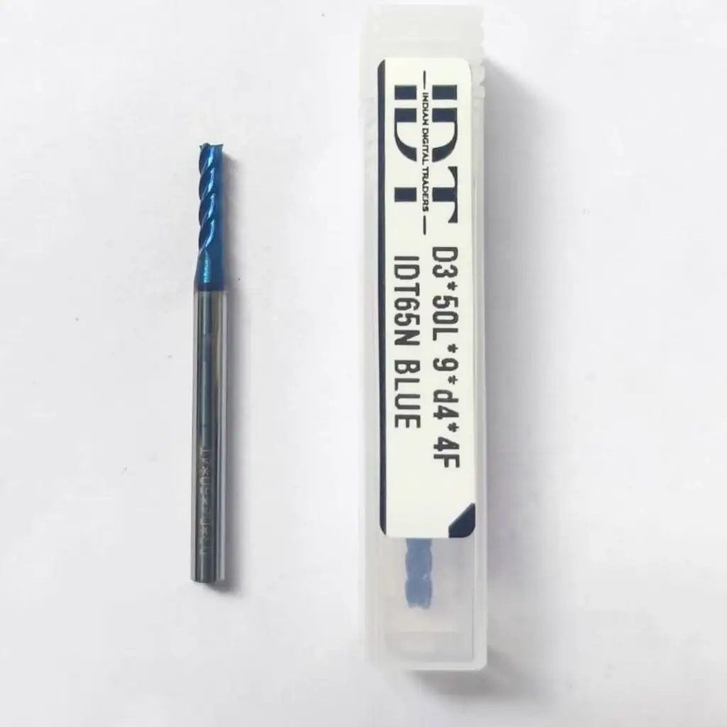 Carbide Endmill D3*50L*FL9*d4*4F 65HRC Blue Standard