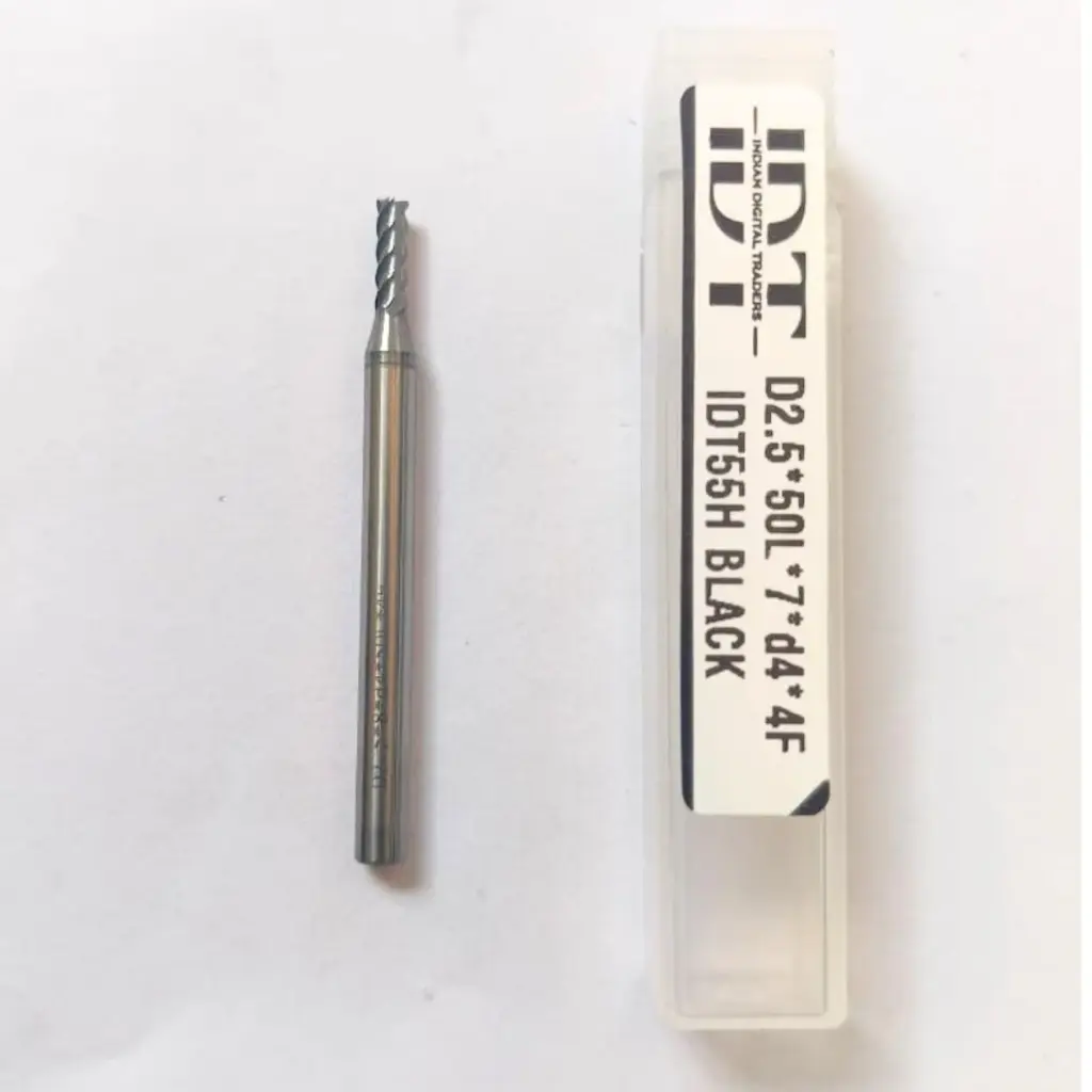 Carbide Endmill D2.5*50L*FL7*d4*4F 55HRC Black Premium