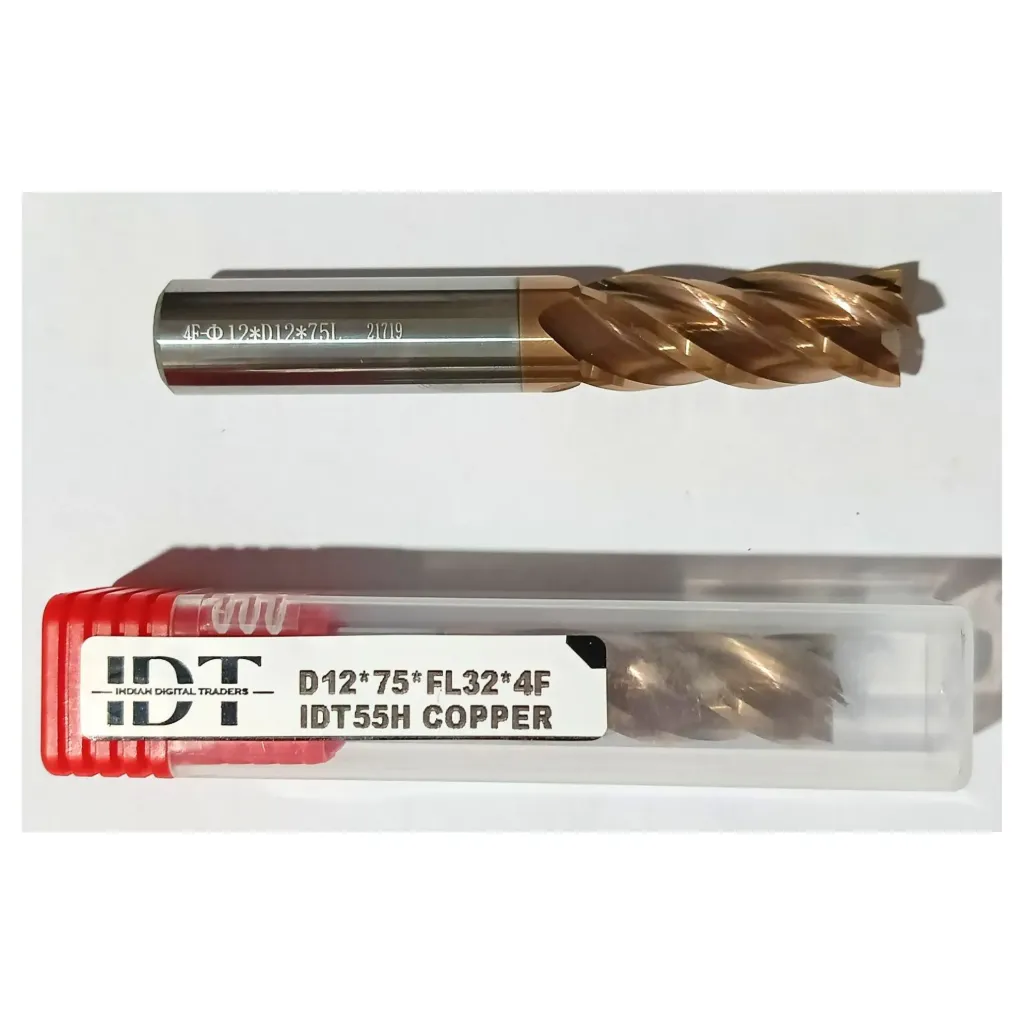 Carbide Endmill D12*75L*FL33*d12*4F 55HRC Copper Premium