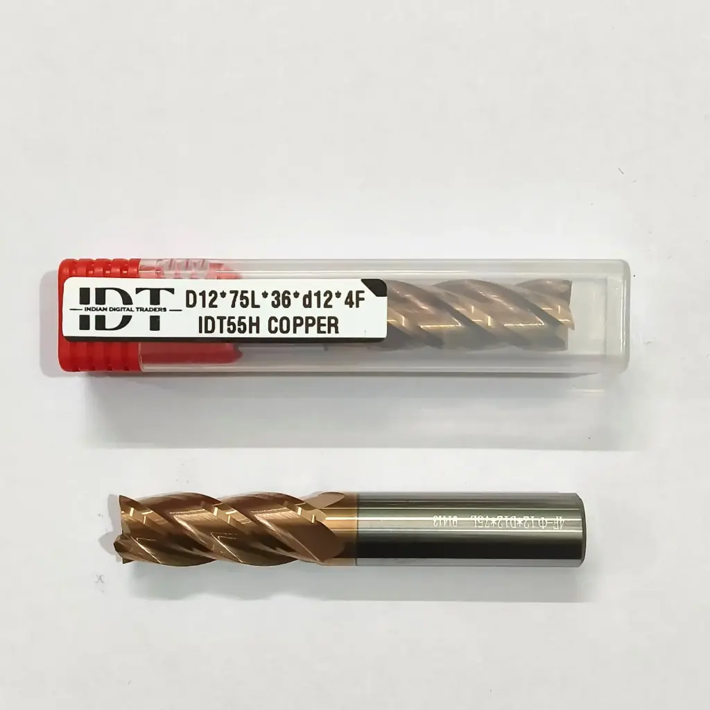 Carbide Endmill D12*75L*FL33*d12*4F 55HRC Copper Premium