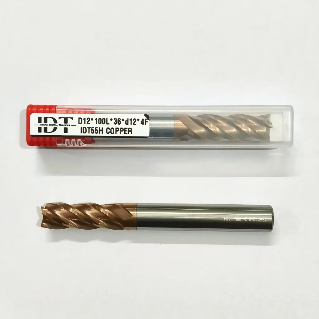 Carbide Endmill D12*100L*FL36*d12*4F 55HRC Copper Red Nobe