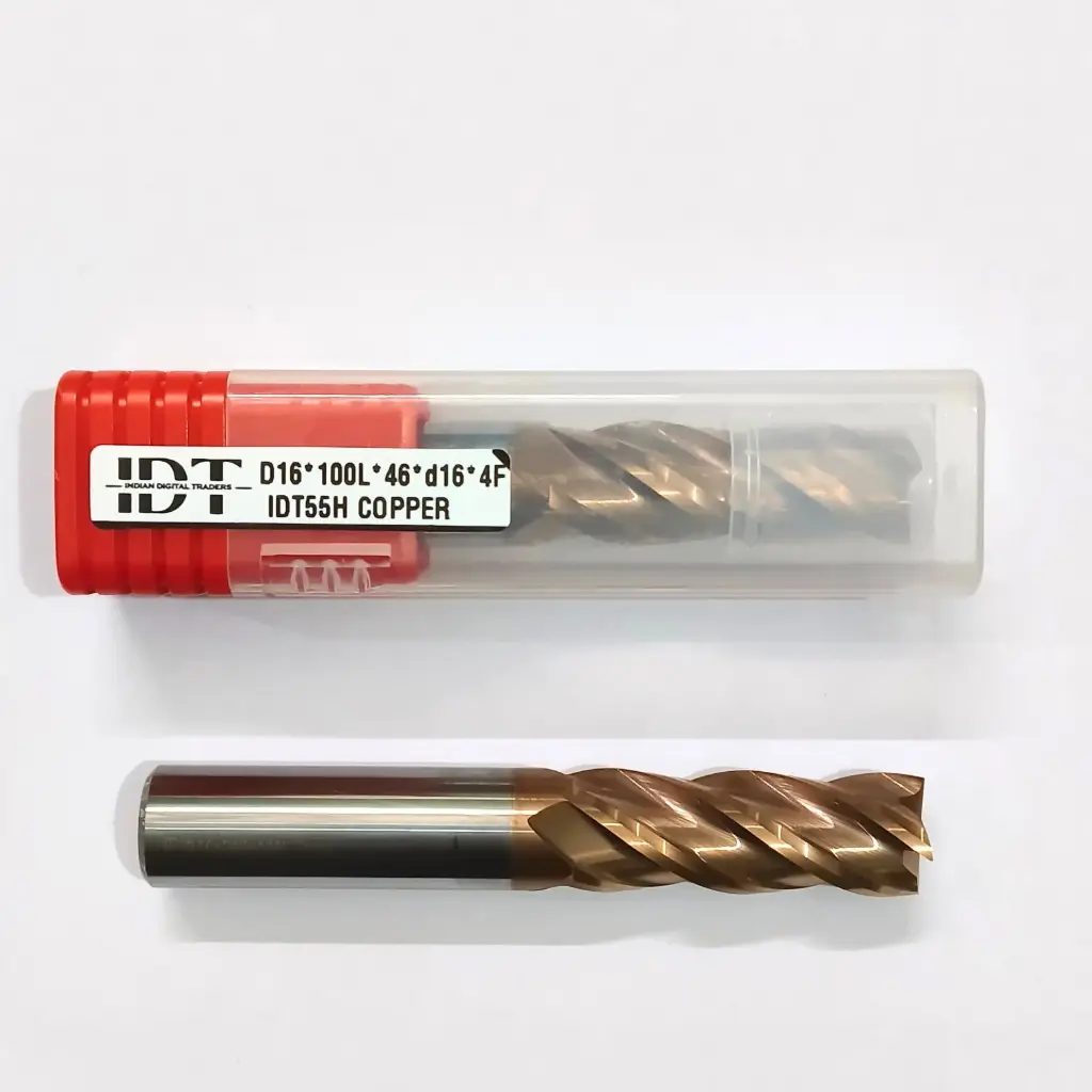Carbide Endmill D16*100L*FL46*d16*4F 55HRC Copper Red Nobe