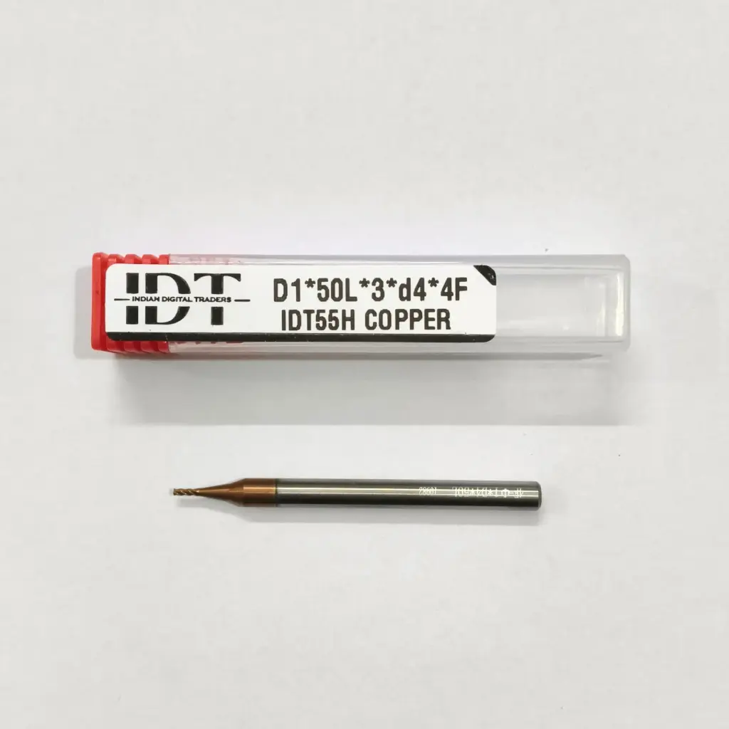 Carbide Endmill D1*50L*FL3*d4*4F 55HRC Copper Premium