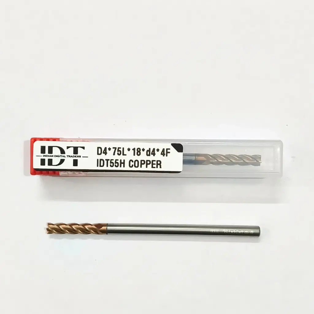 Carbide Endmill D4*75L*FL18*d4*4F 55HRC Copper Red Nobe