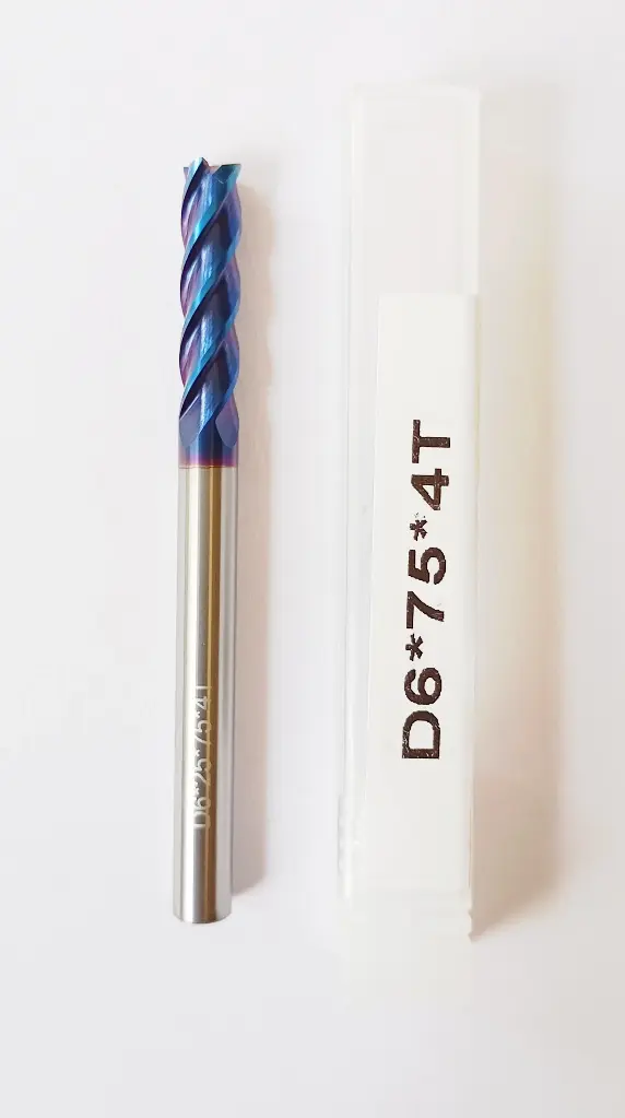 Carbide Endmill D6*75L*FL26*d6*4F 65HRC Blue Standard
