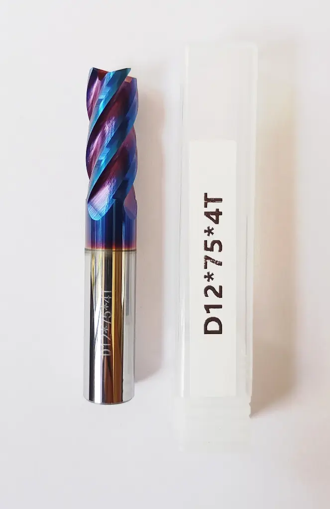 Carbide Endmill D12*75L*FL36*d12*4F 65HRC Blue Standard