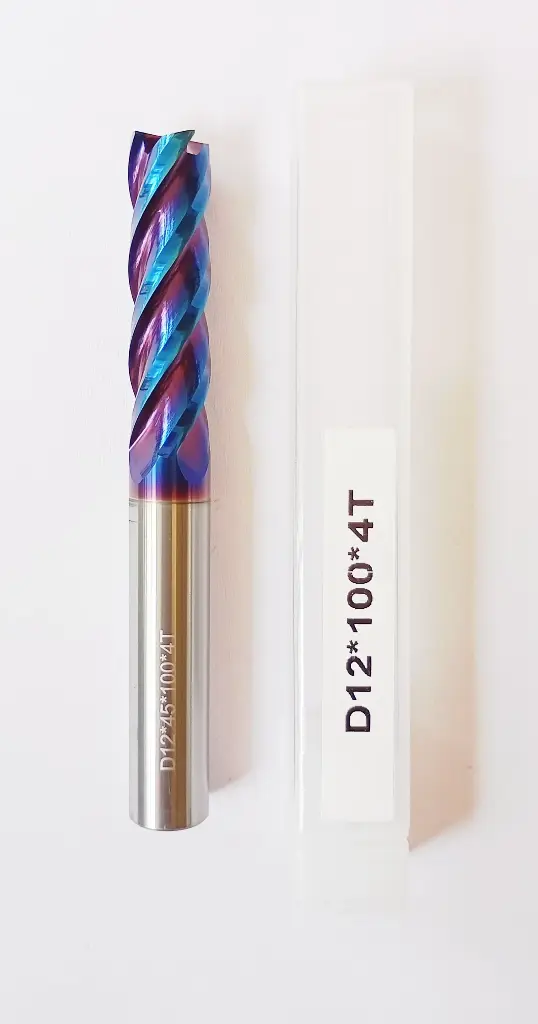 Carbide Endmill D12*100L*FL50*d12*4F 65HRC Blue Standard