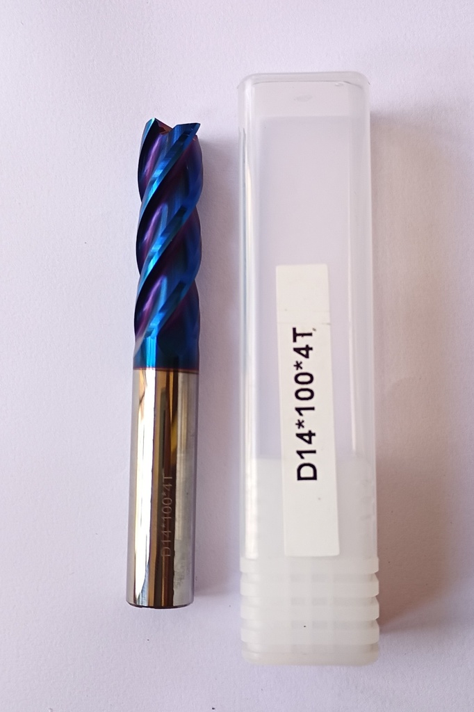 Carbide Endmill D14*100L*FL50*d14*4F 65HRC Blue Standard