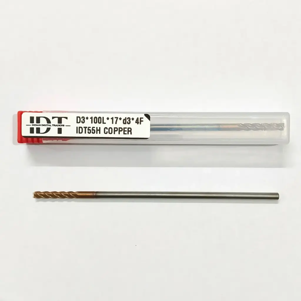 Carbide Endmill D3*100L*FL17*d3*4F 55HRC Copper Red Nobe